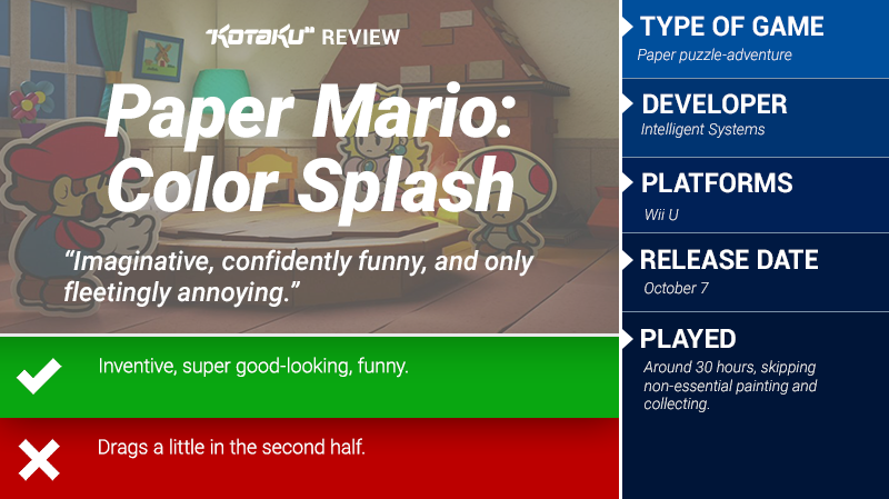 Illustration for article titled Paper Mario: Color Splash: The Kotaku Review